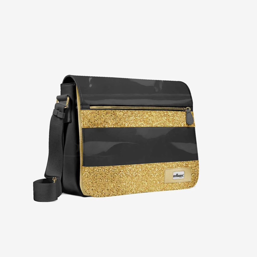 Vegan Gold Messenger Bag 16” | BYMANYC ® New York Luxe Metallic Edition - Maven Couture IncBackpack