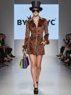 Velvet Leopard Zip-Dress • SOHO New Collection BYMANYC ® New York