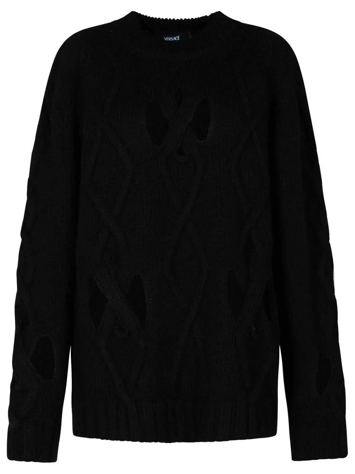 Versace Black Wool Blend Sweater Men - Maven Couture IncTops / Sweaters & Pullovers