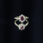 Vintage Engagement Ring with Rhodolite Garnet and Diamond