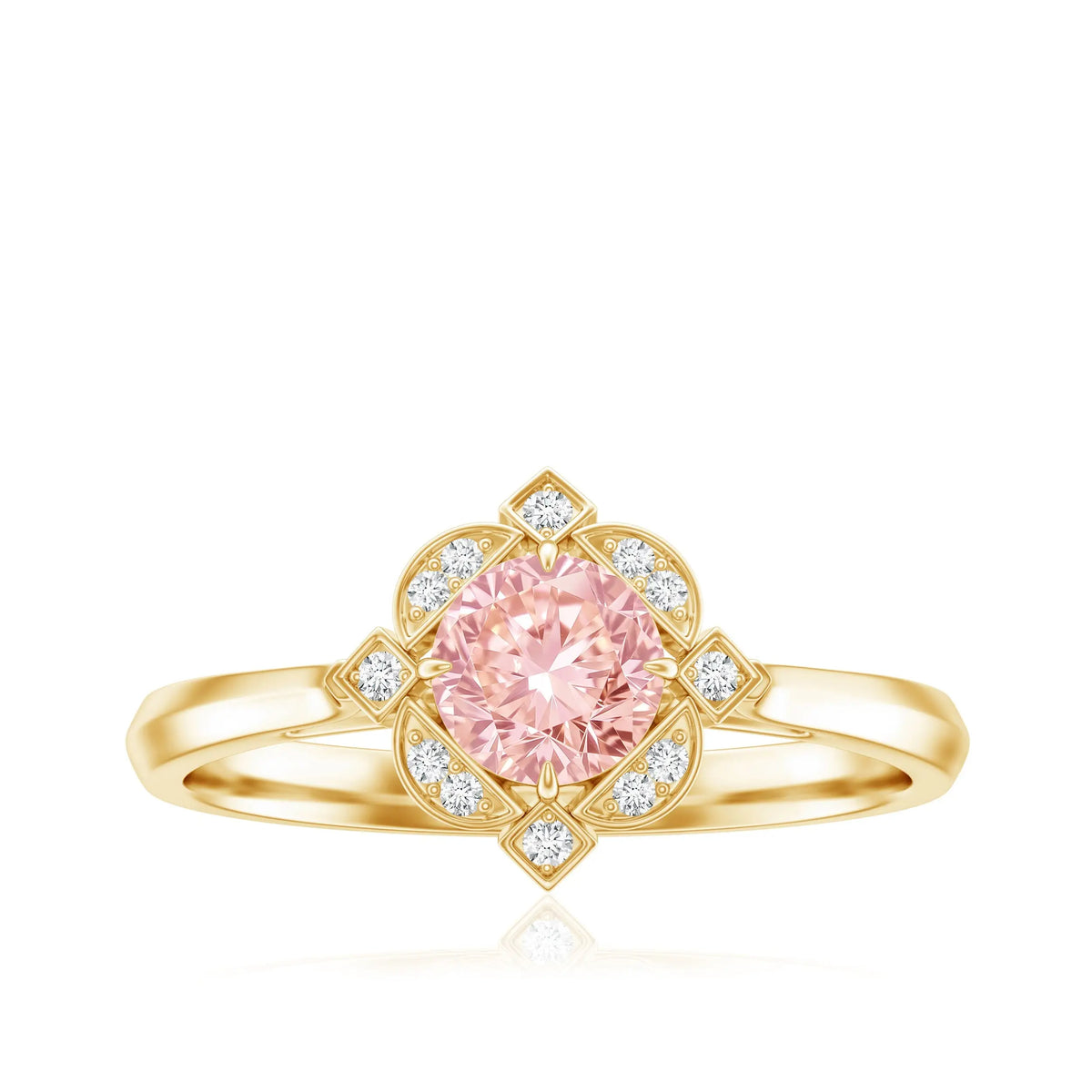 Vintage Inspired Lab Grown Pink Diamond Engagement Ring with IGI Certificate