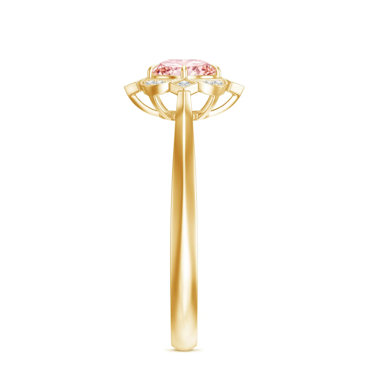 Vintage Inspired Lab Grown Pink Diamond Engagement Ring with IGI Certificate