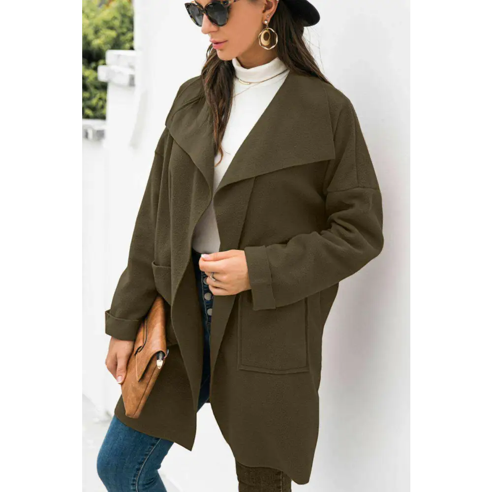 Elevate your wardrobe with the waterfall collar longline coat for luxury fashion $25 sizing regular picture studio