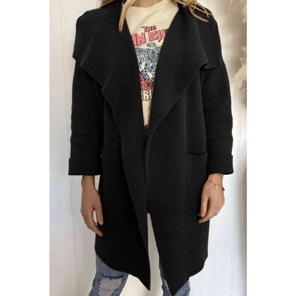 Elevate your wardrobe with the waterfall collar longline coat for luxury fashion $25 sizing regular picture studio