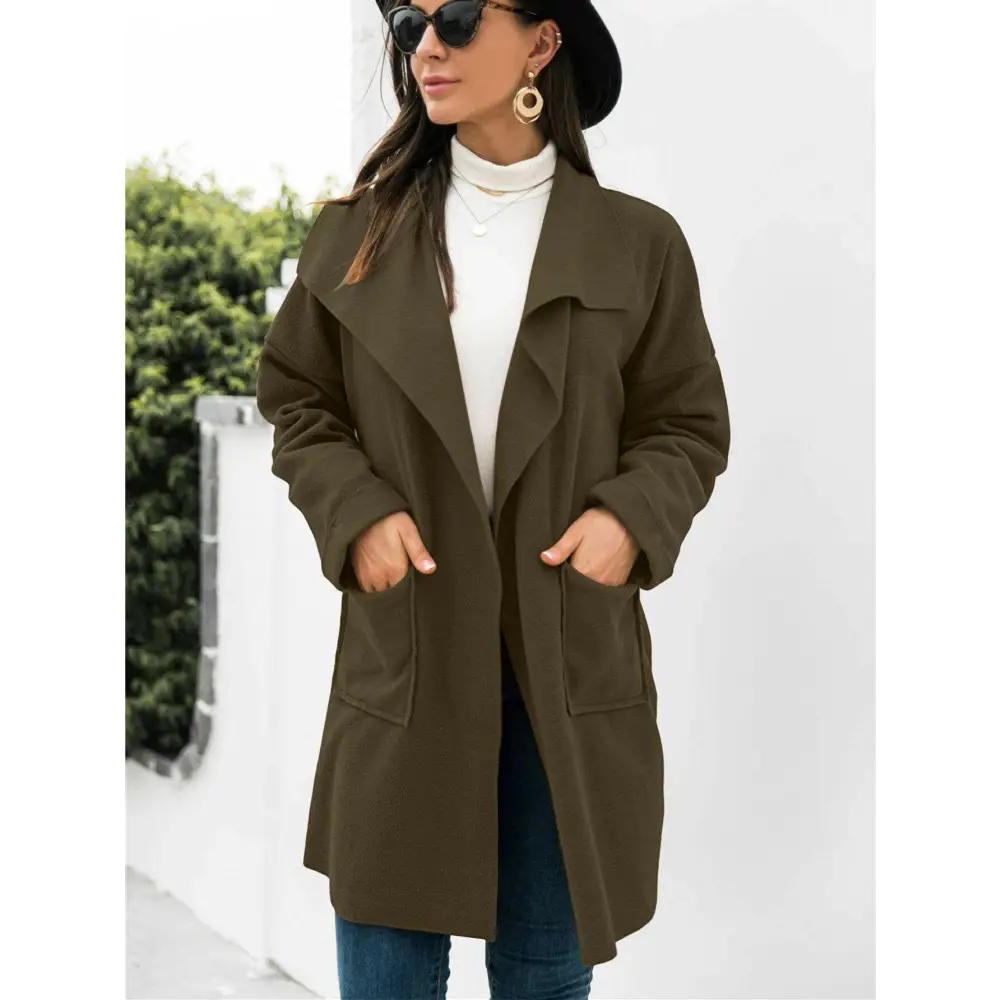 Elevate your wardrobe with the waterfall collar longline coat for luxury fashion $25 sizing regular picture studio