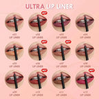 Waterproof Matte Lipliner Pencil Red Contour Tint Lipstick Long Lasting Non-stick Cup Moisturising Lips Makeup 12 Colors