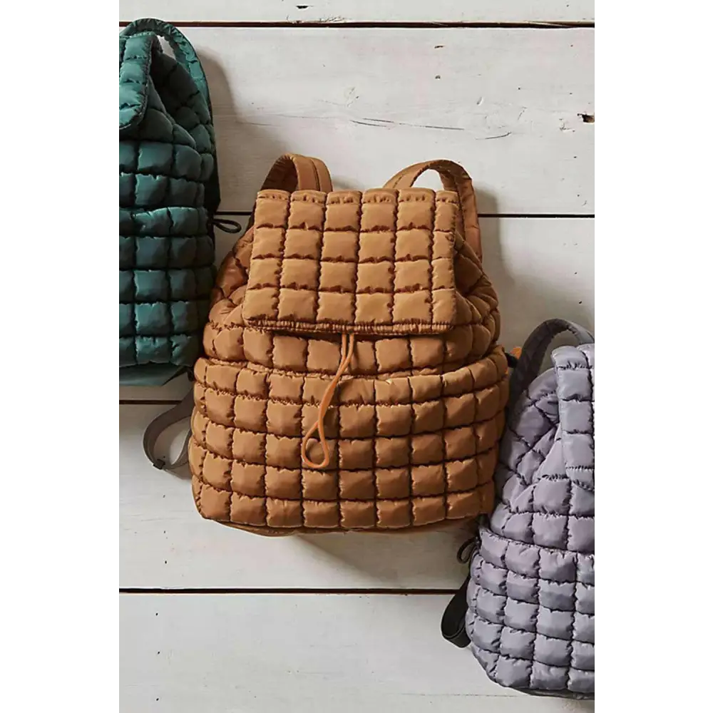 Chic quilted puffer backpack elevating luxury fashion for women $61.21 nylon stay stylish and practical