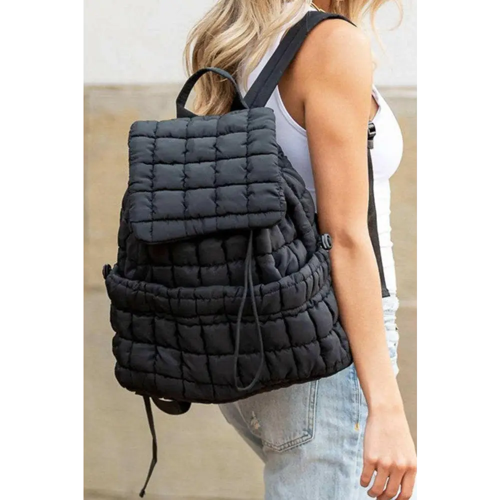 Chic quilted puffer backpack elevating luxury fashion for women $61.38 nylon stay stylish and practical