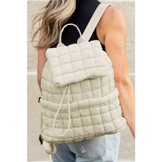 Chic quilted puffer backpack elevating luxury fashion for women $61.21 nylon stay stylish and practical