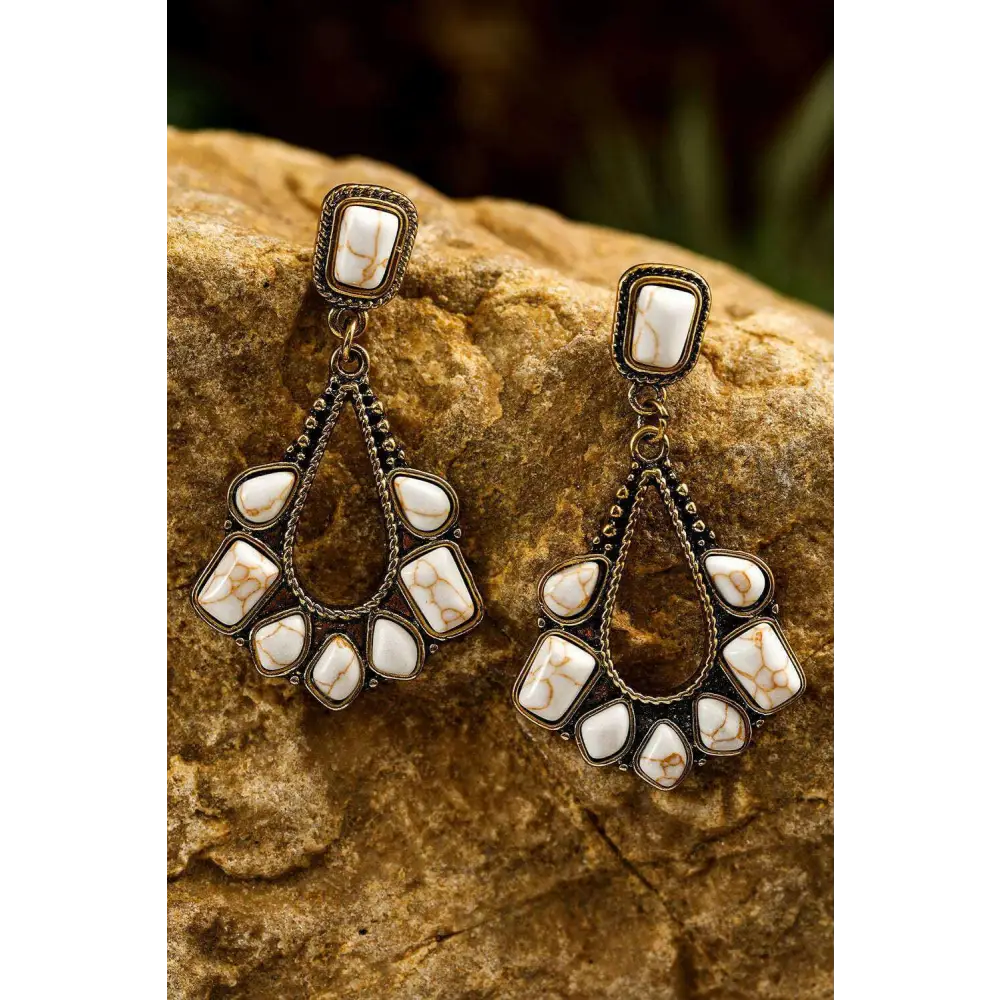 Elegant white turquoise dangle earrings for luxury fashion women $9.50 alloy step into a world of sophistication