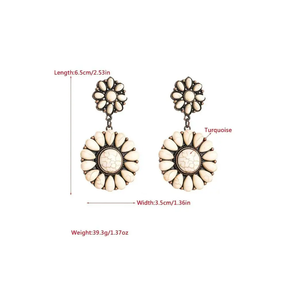 Exquisite turquoise flower stud earrings for luxury fashion enthusiasts $13.19 alloy • crafted from high-quality