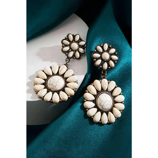 Exquisite turquoise flower stud earrings for luxury fashion enthusiasts $13.19 alloy • crafted from high-quality