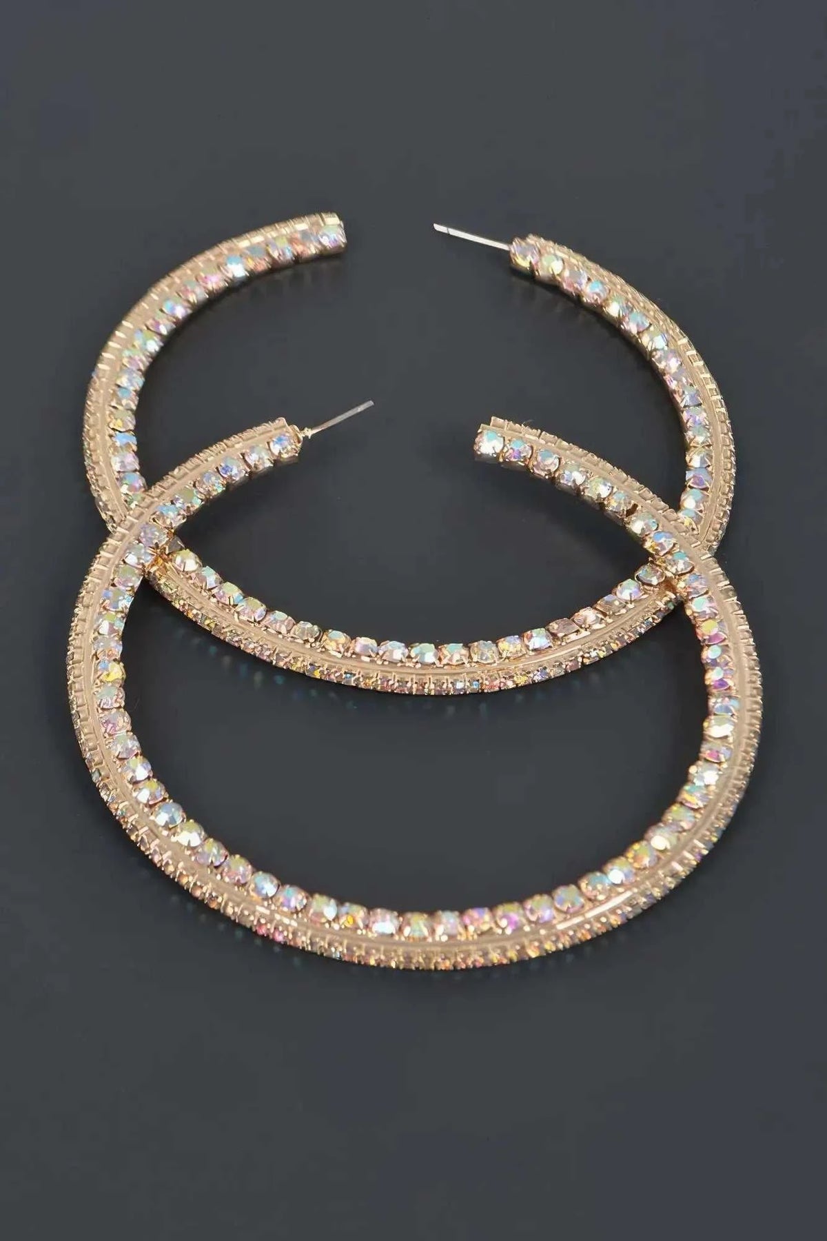 Women's 80mm Rhinestone Hoop Earrings BYMANYC ® New York CONTEMPORARY VIBRANT MODERN FASHION - New Collection