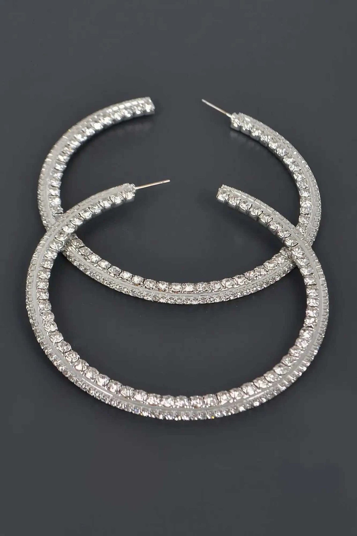 Women's 80mm Rhinestone Hoop Earrings BYMANYC ® New York CONTEMPORARY VIBRANT MODERN FASHION - New Collection