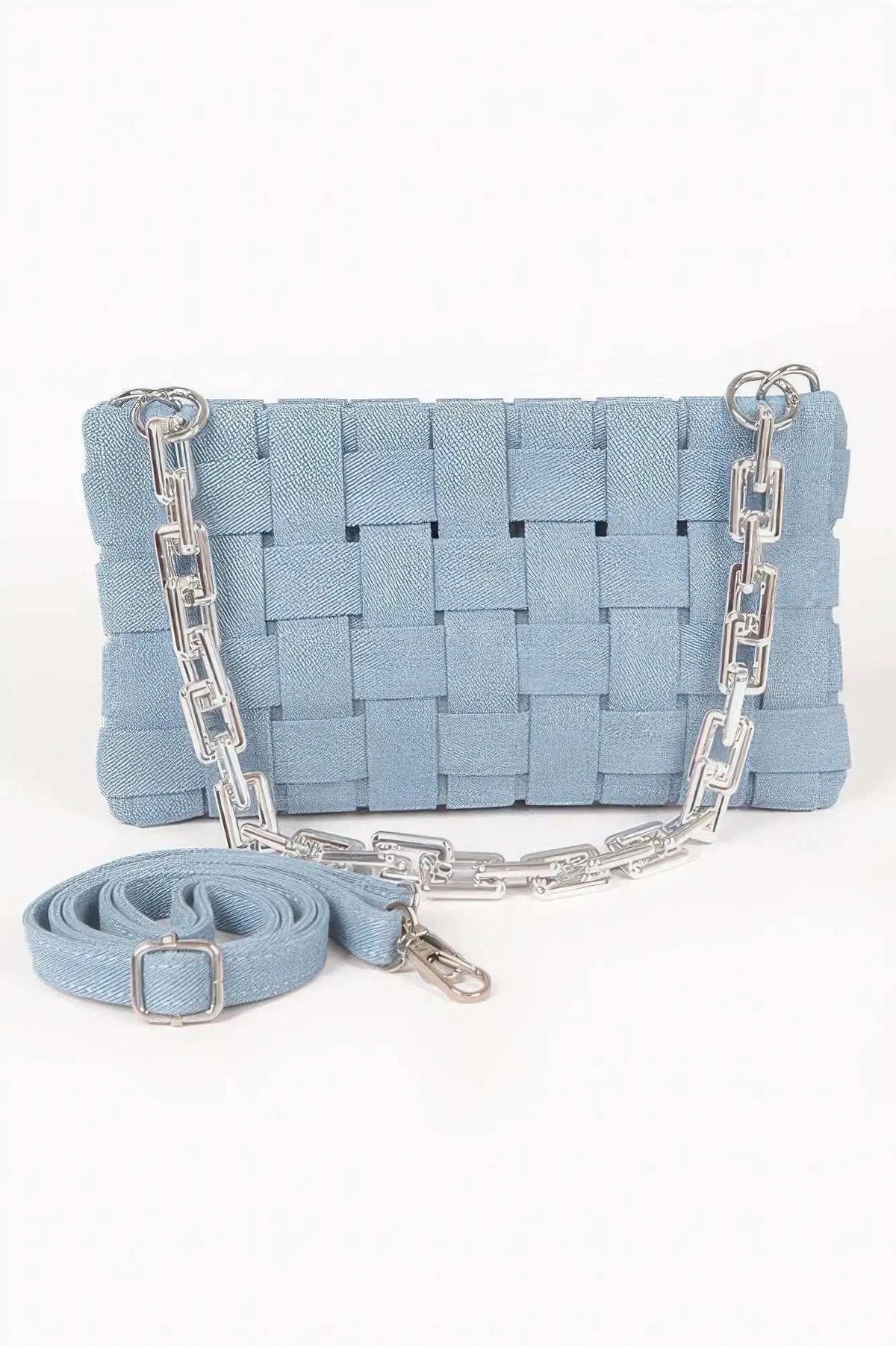 WOMEN'S BAG TRIBECA Denim Braided Chain Shoulder – BYMANYC ® New York - Maven Couture IncHAND BAGS