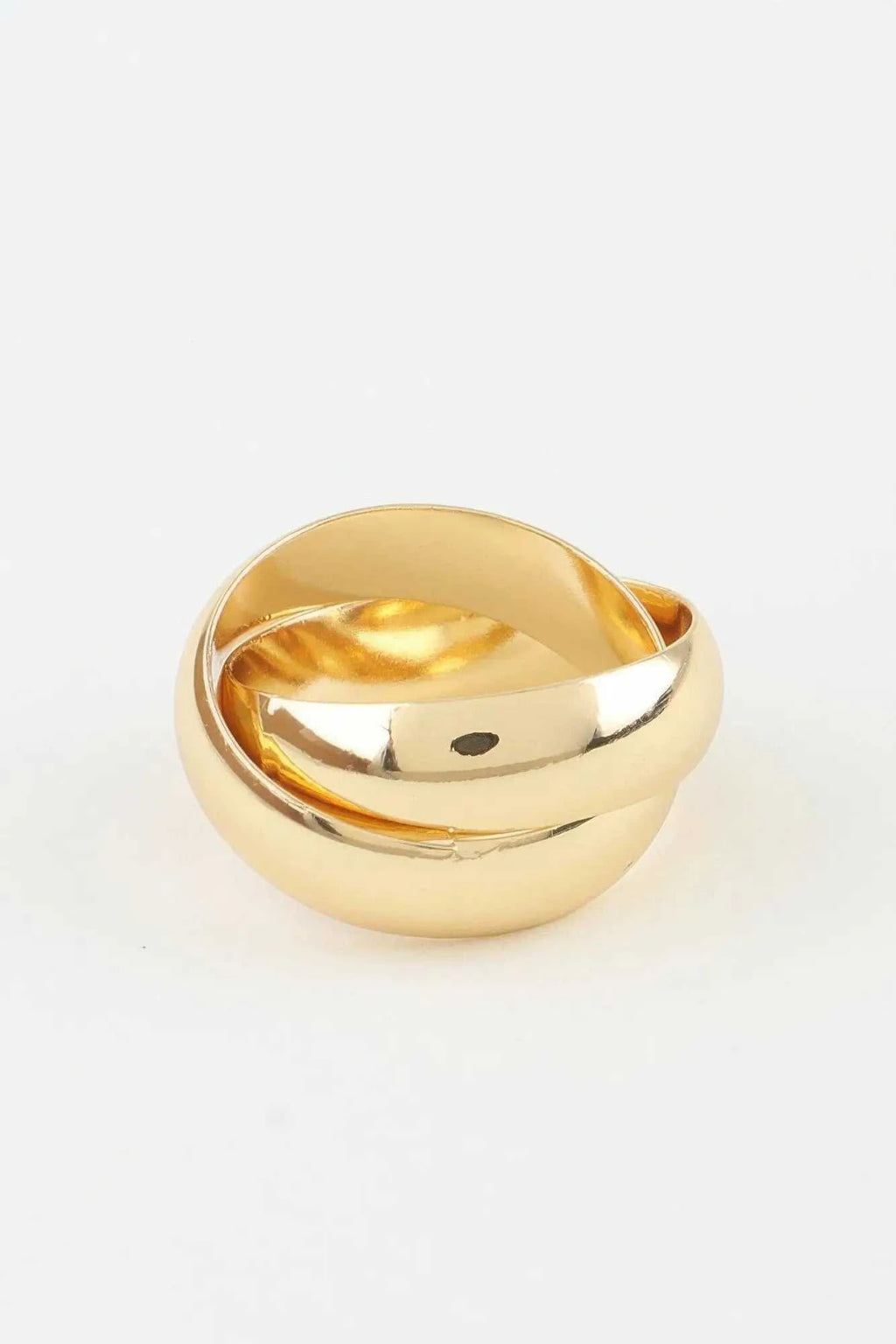 Women's Band Ring Polished Intertwined BYMANYC ® New York SLEEK DUAL CROSSOVER BAND - New Collection