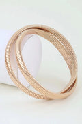 Women's Bangle Bracelet Intertwined Snake Chain BYMANYC ® New York TWISTED DUAL STRAND BRACELET - New Collection