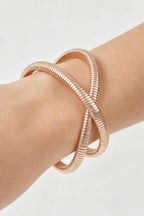 Women's Bangle Bracelet Intertwined Snake Chain BYMANYC ® New York TWISTED DUAL STRAND BRACELET - New Collection