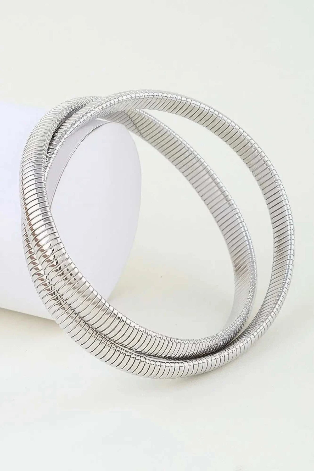 Women's Bangle Bracelet Intertwined Snake Chain BYMANYC ® New York TWISTED DUAL STRAND BRACELET - New Collection