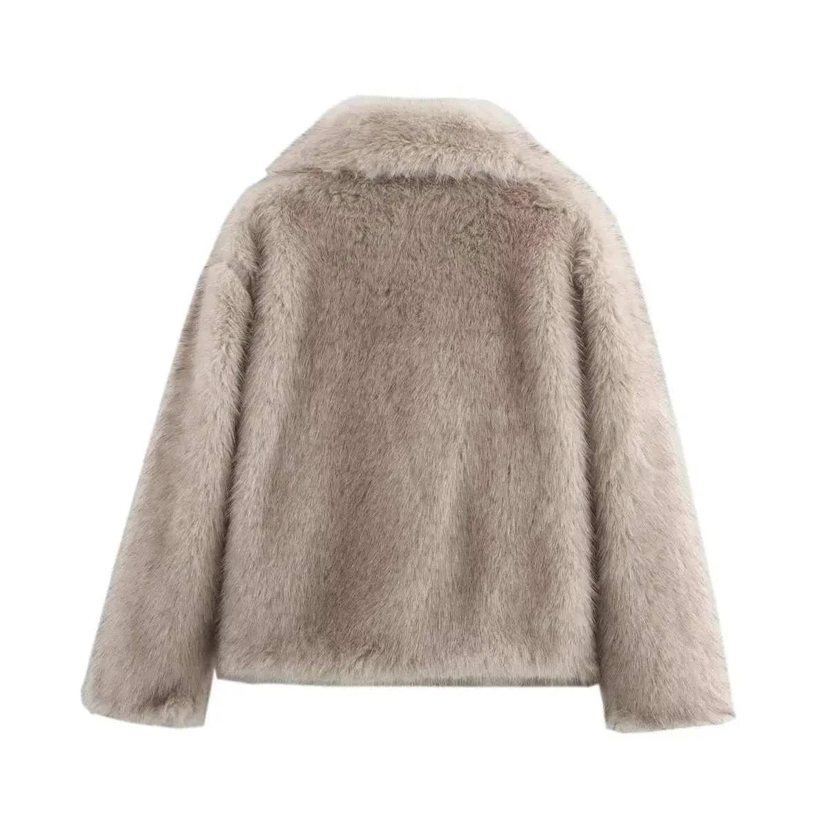 Women's Beige Faux Fur Jacket BYMANYC ® New York CONTEMPORARY VIBRANT MODERN FASHION - New Collection