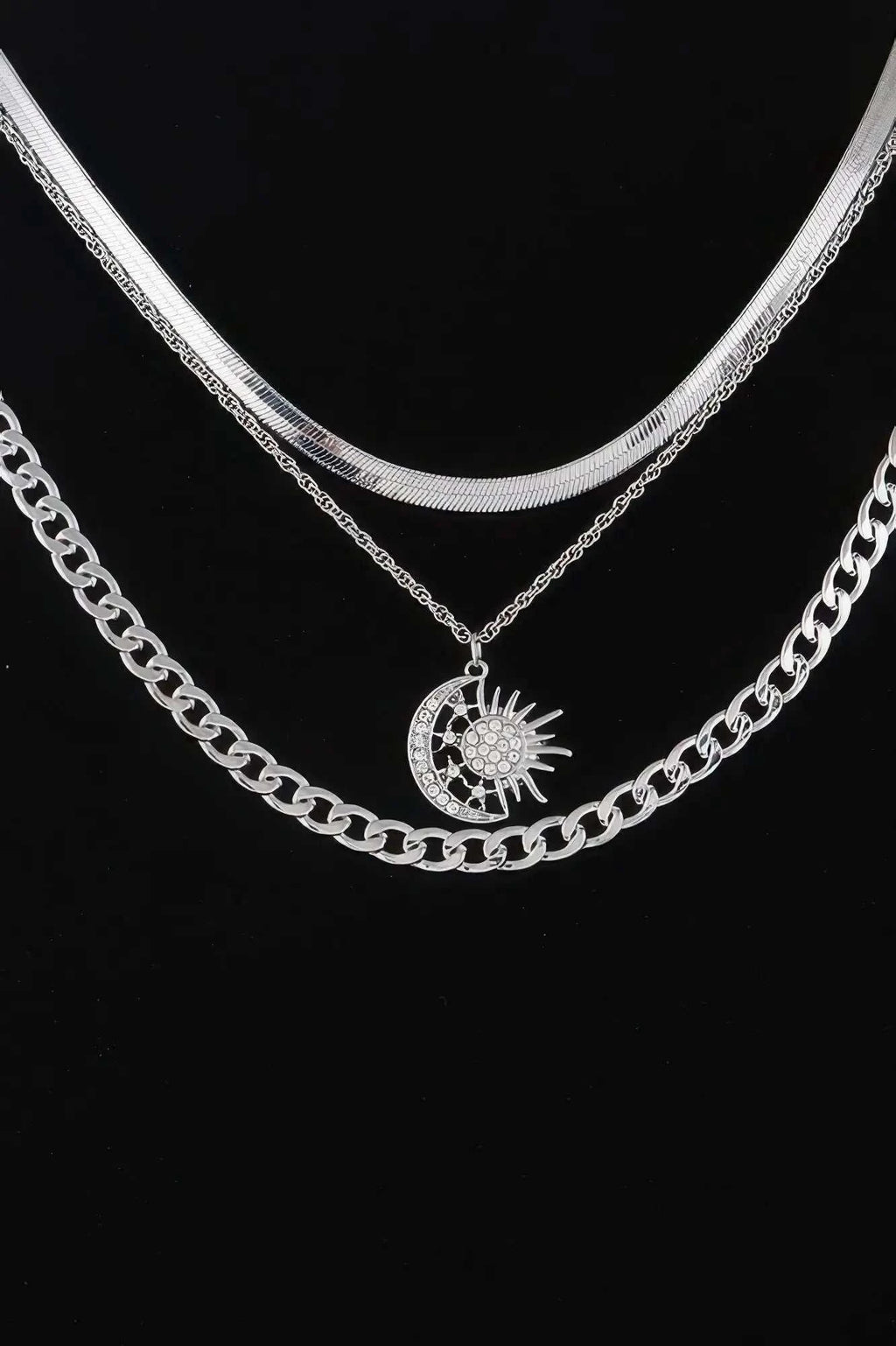 Women's Celestial Sun & Moon Chain Necklace BYMANYC ® New York CONTEMPORARY VIBRANT MODERN JEWELRY - New Collection