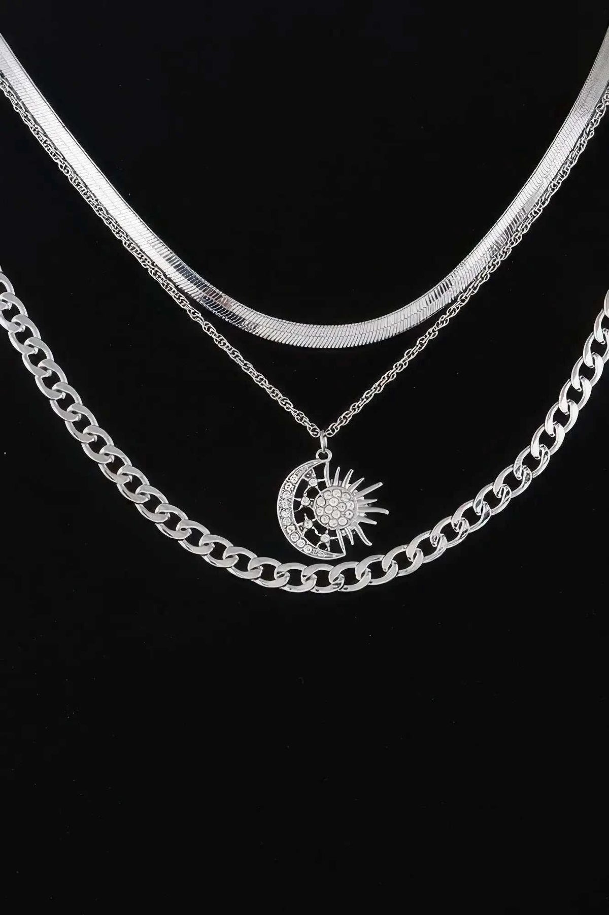 Women's Celestial Sun & Moon Chain Necklace BYMANYC ® New York CONTEMPORARY VIBRANT MODERN JEWELRY - New Collection