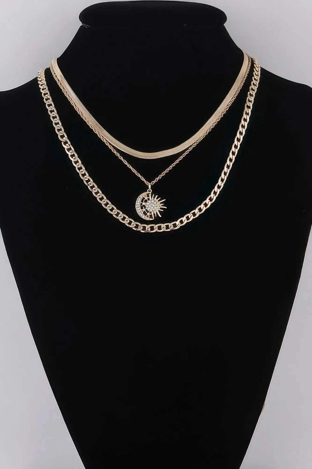 Women's Celestial Sun & Moon Chain Necklace BYMANYC ® New York CONTEMPORARY VIBRANT MODERN JEWELRY - New Collection