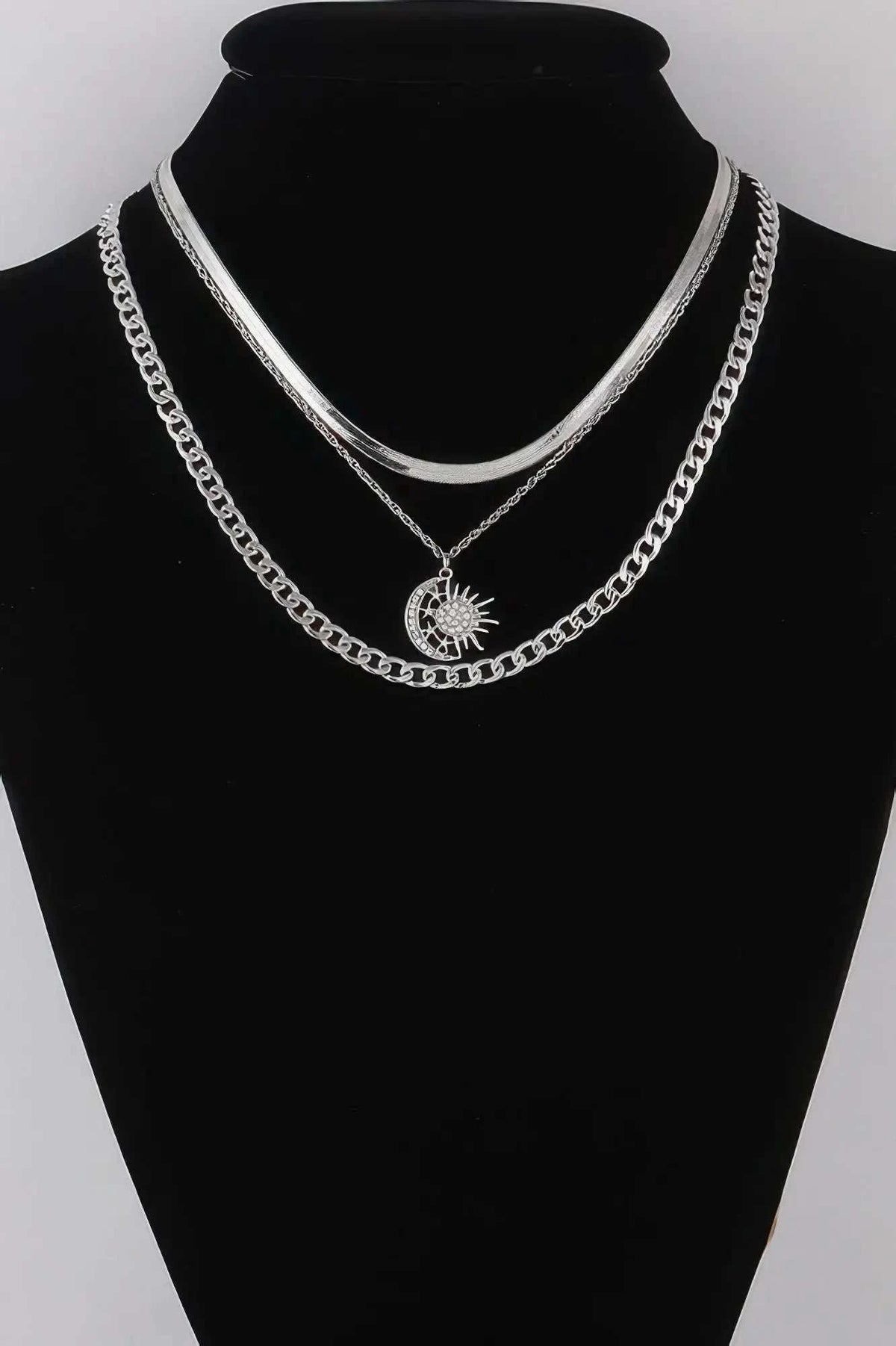 Women's Celestial Sun & Moon Chain Necklace BYMANYC ® New York CONTEMPORARY VIBRANT MODERN JEWELRY - New Collection