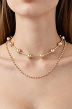 Women's Chain Necklace Double Polished Space BYMANYC ® New York CONTEMPORARY DUAL-LAYER LINK COLLAR - New Collection