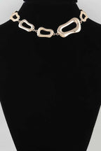 Women's Choker Necklace Polished Abstract Link Chain BYMANYC ® New York SCULPTURAL GEOMETRIC COLLAR - New Collection