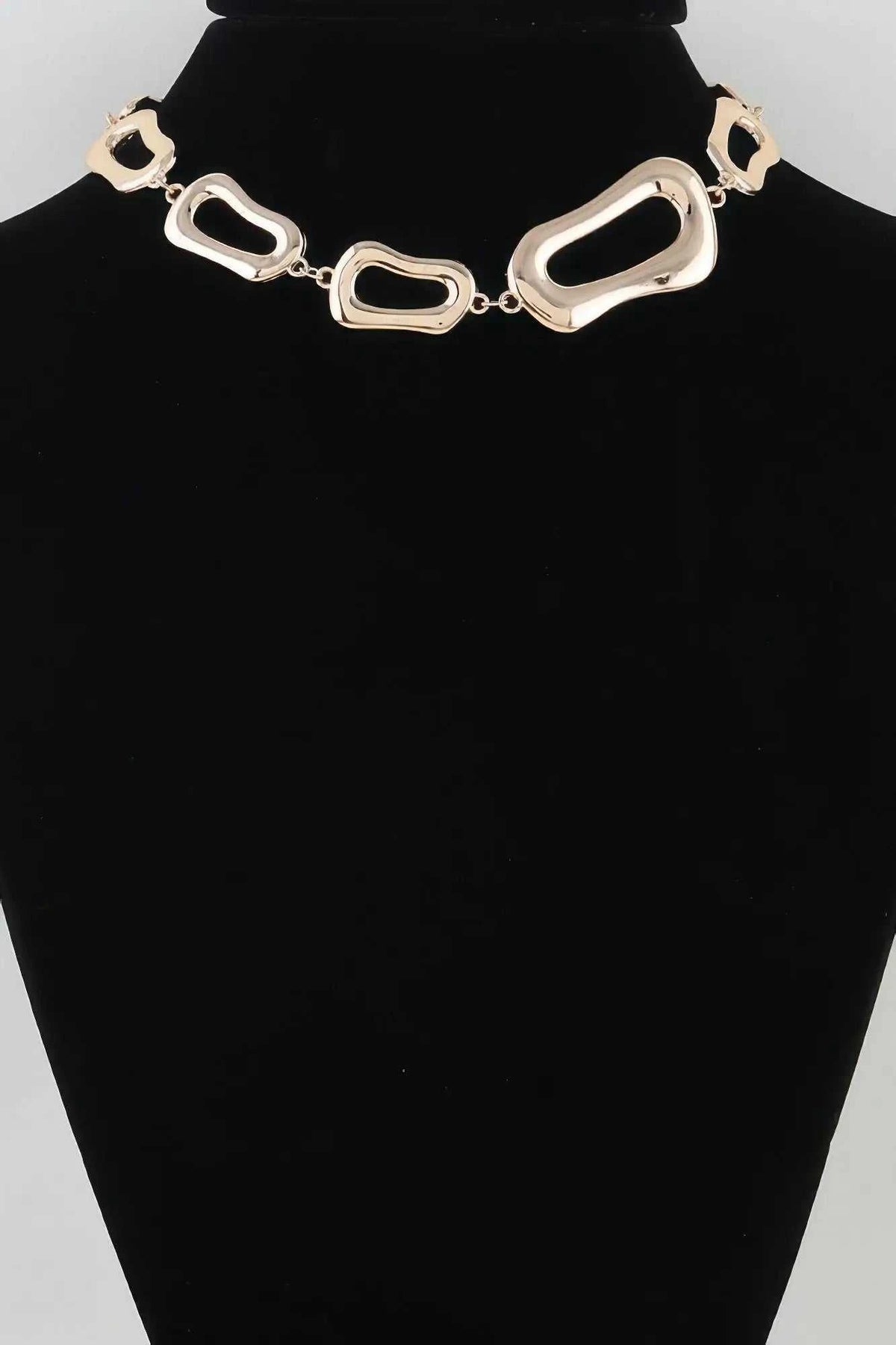 Women's Choker Necklace Polished Abstract Link Chain BYMANYC ® New York SCULPTURAL GEOMETRIC COLLAR - New Collection