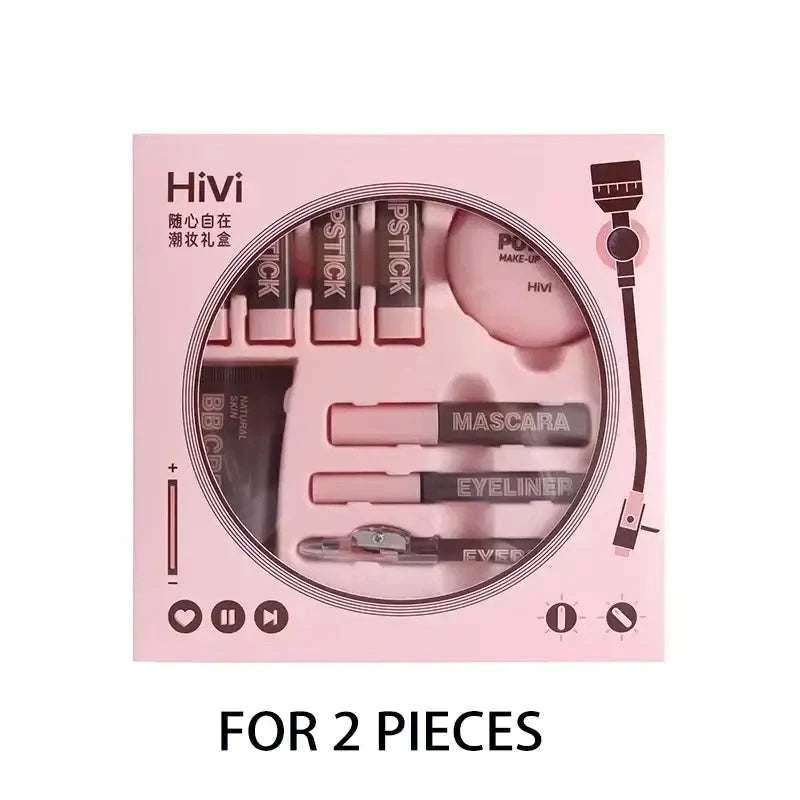 Women's Christmas makeup set, 9 lipsticks & powder press &BB cream & eyebrow pencil & mascara & eyeliner set,for women and girls