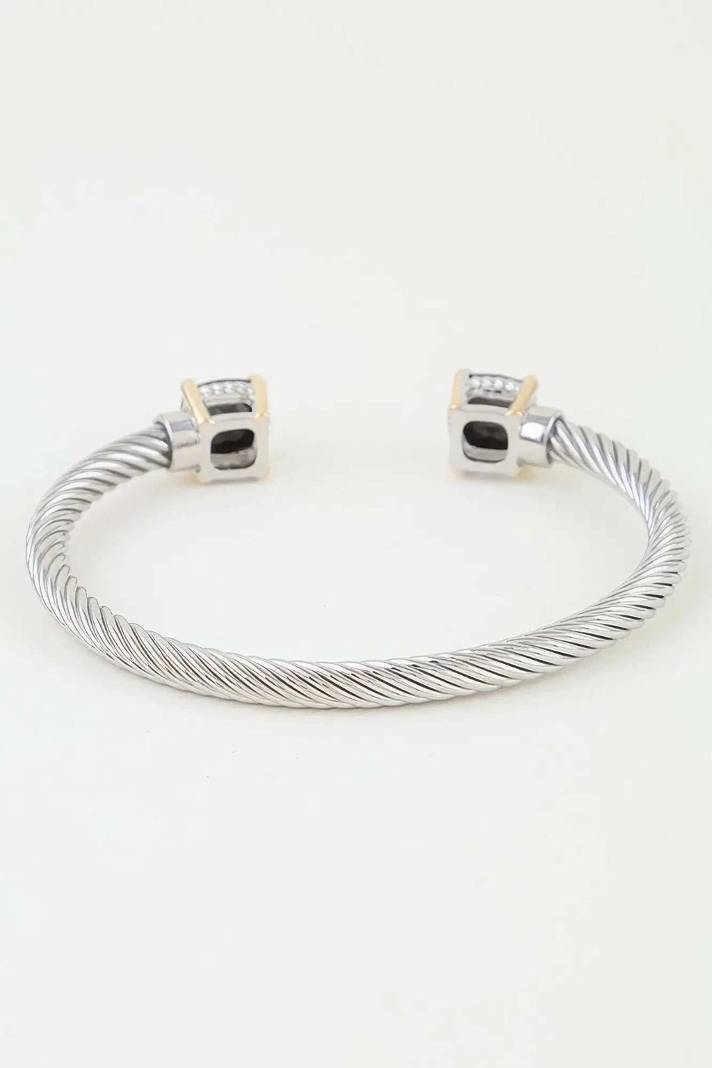 Women's Cuff Bracelet Open Cubic Twisted BYMANYC ® New York CONTEMPORARY GEOMETRIC BRAIDED BANGLES - New Collection