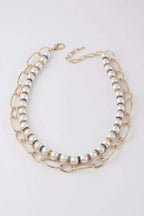 Women's Double Layered Pearl N Chain Necklace BYMANYC ® New York CONTEMPORARY VIBRANT MODERN FASHION - New Collection
