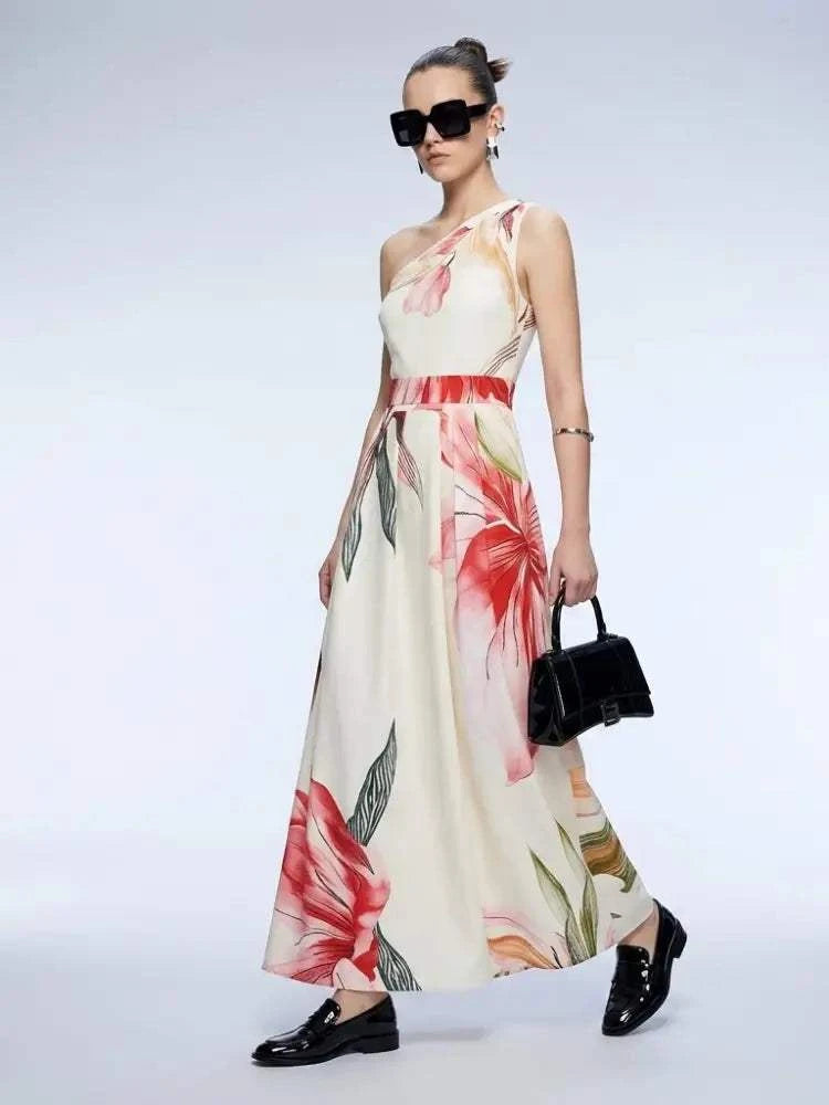 Women's Dress One-Shoulder Maxi BYMANYC ® New York HAMPTONS FLORAL - New Collection