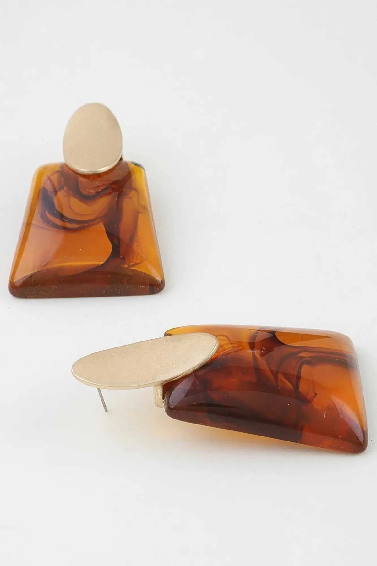 Women's Drop Earrings Abstract Marble Stone Fashion BYMANYC ® New York CONTEMPORARY ORGANIC RESIN DANGLE - New Collection