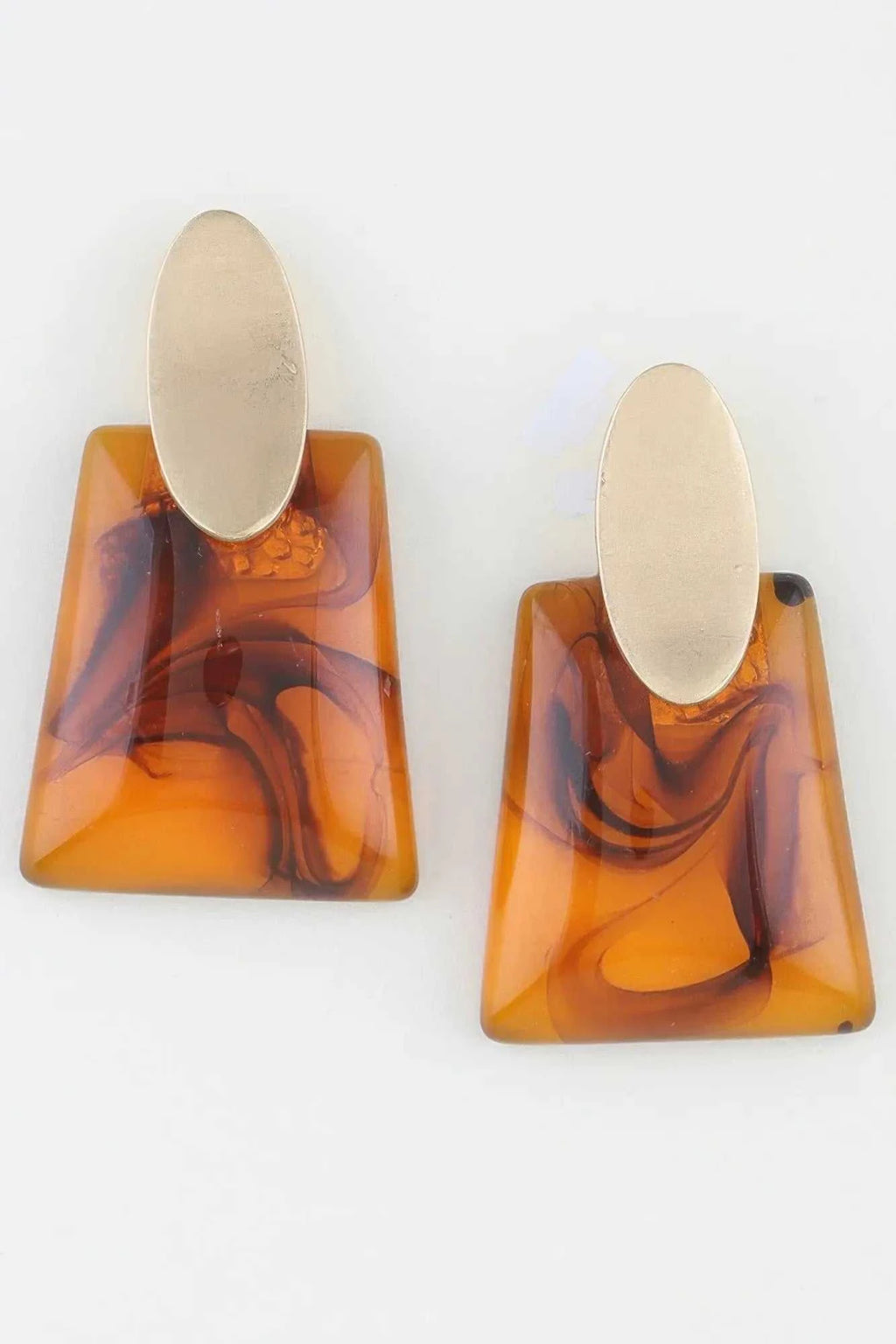 Women's Drop Earrings Abstract Marble Stone Fashion BYMANYC ® New York CONTEMPORARY ORGANIC RESIN DANGLE - New Collection