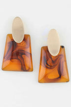 Women's Drop Earrings Abstract Marble Stone Fashion BYMANYC ® New York CONTEMPORARY ORGANIC RESIN DANGLE - New Collection