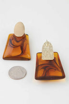 Women's Drop Earrings Abstract Marble Stone Fashion BYMANYC ® New York CONTEMPORARY ORGANIC RESIN DANGLE - New Collection