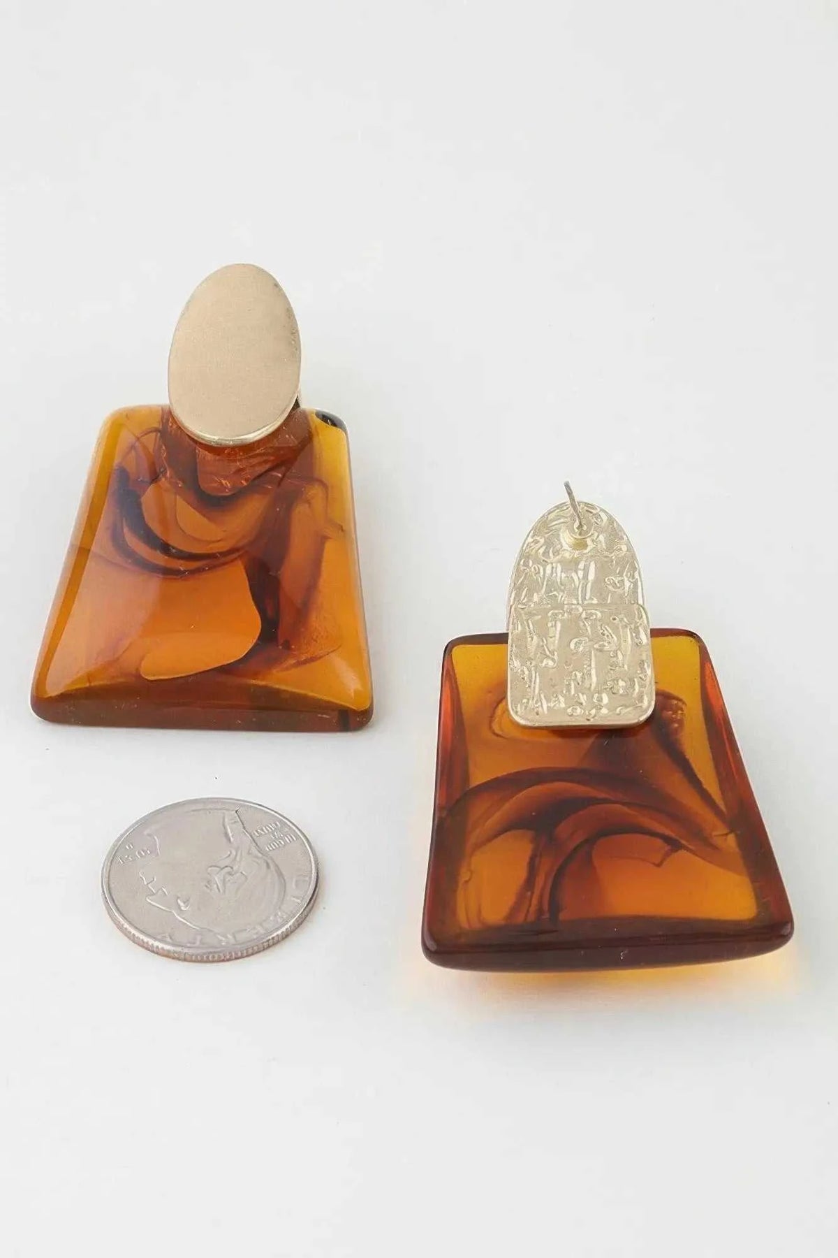 Women's Drop Earrings Abstract Marble Stone Fashion BYMANYC ® New York CONTEMPORARY ORGANIC RESIN DANGLE - New Collection