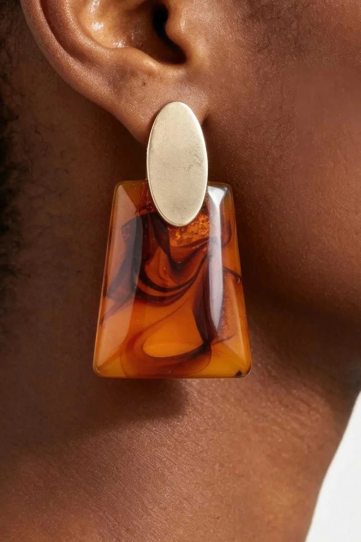 Women's Drop Earrings Abstract Marble Stone Fashion BYMANYC ® New York CONTEMPORARY ORGANIC RESIN DANGLE - New Collection
