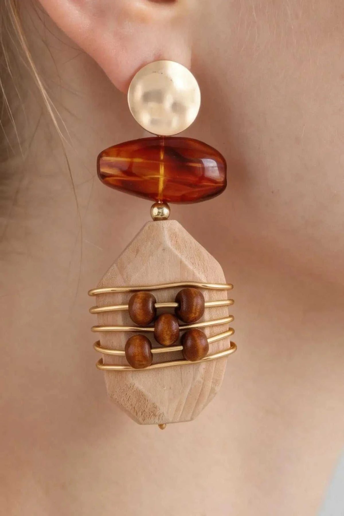 Women's Drop Earrings Abstract Pillar Accent BYMANYC ® New York HISTORIC GEOMETRIC DANGLE EARRINGS - New Collection