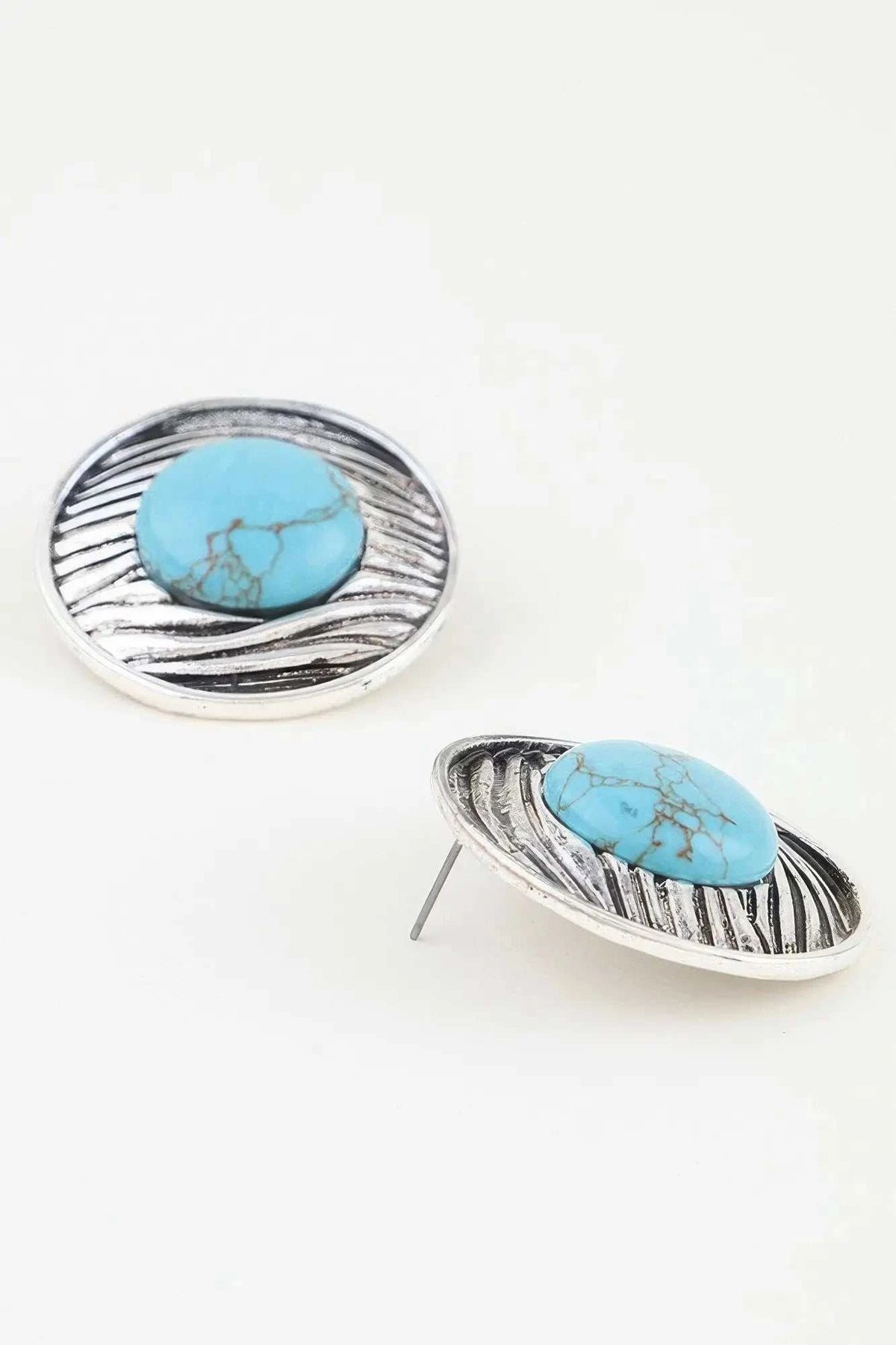 Women's Drop Earrings Antique Ribbed Planet BYMANYC ® New York VINTAGE TEXTURED SPHERICAL DANGLE - New Collection