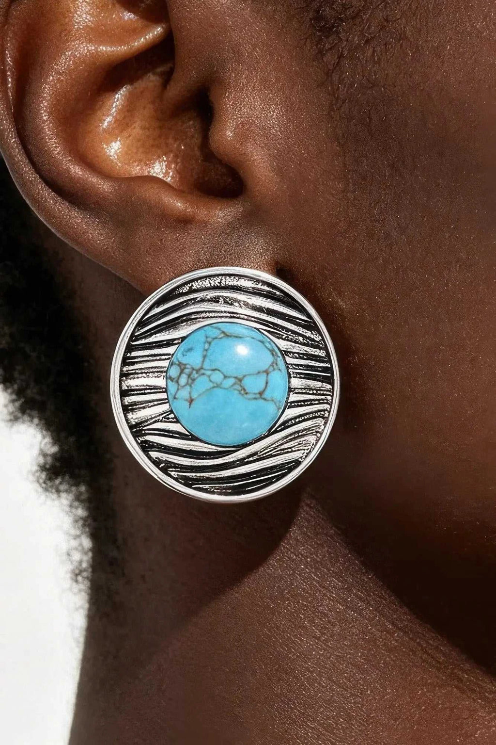 Women's Drop Earrings Antique Ribbed Planet BYMANYC ® New York VINTAGE TEXTURED SPHERICAL DANGLE - New Collection