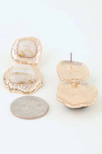 Women's Drop Earrings Hammered Marble Stone BYMANYC ® New York ORGANIC TEXTURED STONE DANGLE - New Collection