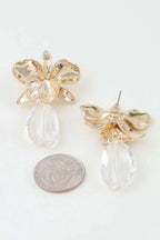 Women's Drop Earrings Hammered Orchid Accent BYMANYC ® New York BLOOMING BOTANICAL DANGLE EARRINGS - New Collection
