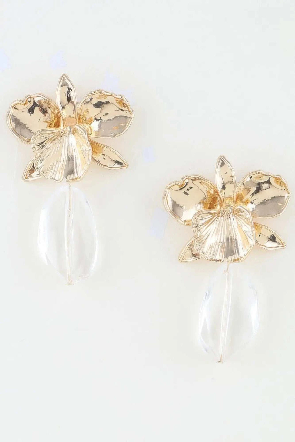 Women's Drop Earrings Hammered Orchid Accent BYMANYC ® New York BLOOMING BOTANICAL DANGLE EARRINGS - New Collection