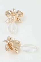 Women's Drop Earrings Hammered Orchid Accent BYMANYC ® New York BLOOMING BOTANICAL DANGLE EARRINGS - New Collection