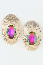 Women's Drop Earrings Hammered Rhinestone Disc BYMANYC ® New York TEXTURED SPARKLING CIRCLE DANGLE - New Collection