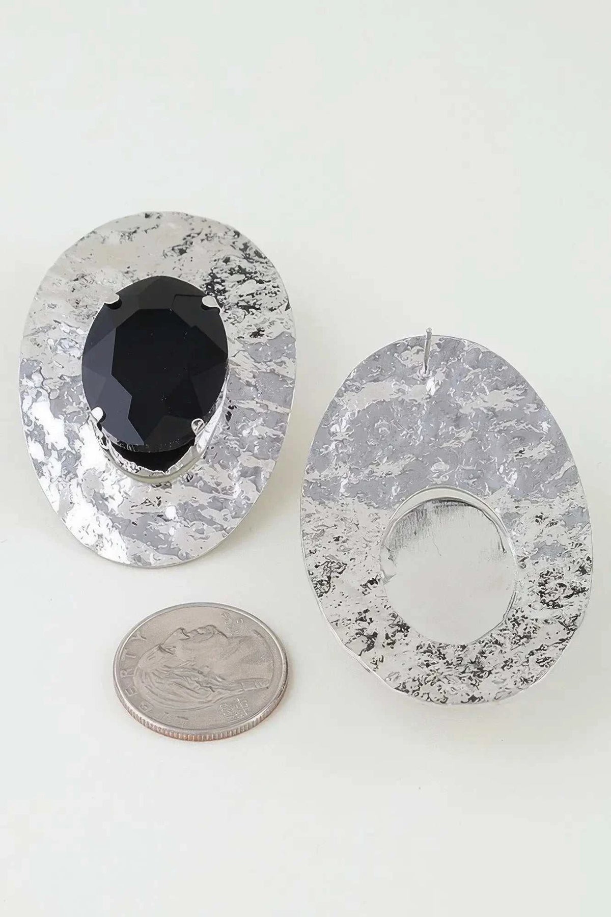 Women's Drop Earrings Hammered Rhinestone Disc BYMANYC ® New York TEXTURED SPARKLING CIRCLE DANGLE - New Collection